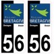 56 Morbihan bicolore logo breizh bretagne autocollant plaque