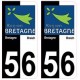 56 Morbihan bicolore logo breizh bretagne autocollant plaque