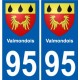 95 Viarmes escudo de armas de la etiqueta engomada de la placa de pegatinas de la ciudad