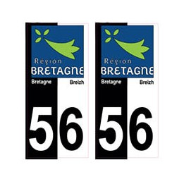 56 Morbihan bicolore logo breizh bretagne autocollant plaque