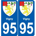 95 Viarmes wappen aufkleber typenschild aufkleber stadt