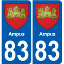 83 Cogolin stemma adesivo piastra adesivi città