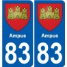 83 Cogolin coat of arms sticker plate stickers city