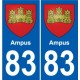 83 Cogolin coat of arms sticker plate stickers city
