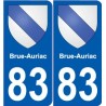 83 Cogolin stemma adesivo piastra adesivi città