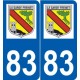 83 Cogolin logo autocollant plaque stickers ville