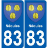 83 Cogolin escudo de armas de la etiqueta engomada de la placa de pegatinas de la ciudad