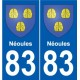 83 Néoules blason autocollant plaque stickers ville