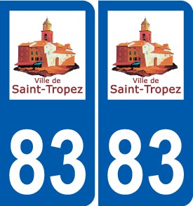 Autocollant Blason Saint-Tropez Pour Plaque Immatriculation - Lot De 2, Résistant Aux Intempéries