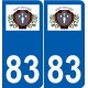 83 Cogolin logo autocollant plaque stickers ville