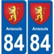 84 Mazan blason autocollant plaque stickers ville