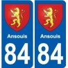 84 Mazan coat of arms sticker plate stickers city