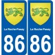 86 Naintré escudo de armas de la etiqueta engomada de la placa de pegatinas de la ciudad