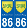 86 Naintré escudo de armas de la etiqueta engomada de la placa de pegatinas de la ciudad