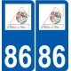 86 Naintré logo adesivo piastra adesivi città