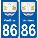 86 Naintré blason autocollant plaque stickers ville
