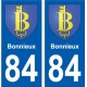 84 Valréas coat of arms sticker plate stickers city