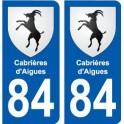 84 Valréas blason autocollant plaque stickers ville