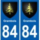 84 Valréas blason autocollant plaque stickers ville