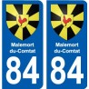 84 Valréas escudo de armas de la etiqueta engomada de la placa de pegatinas de la ciudad