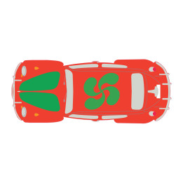 Autocollant Coccinelle voiture dos  Basque sticker adhesif
