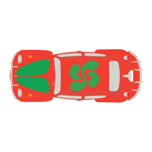 Autocollant Coccinelle voiture dos  Basque sticker adhesif