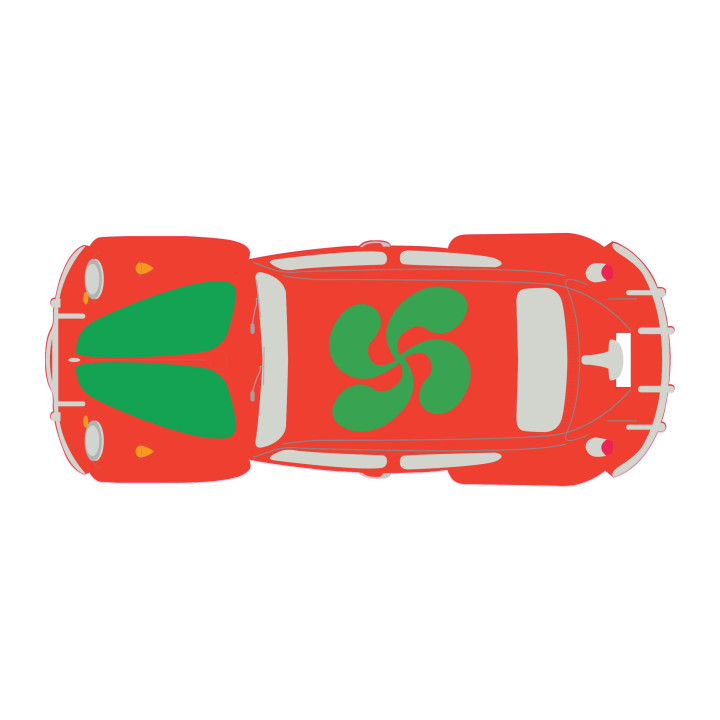 Autocollant Coccinelle voiture dos  Basque sticker adhesif