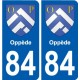 84 Valréas stemma adesivo piastra adesivi città