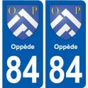 84 Valréas coat of arms sticker plate stickers city