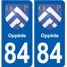 84 Valréas blason autocollant plaque stickers ville