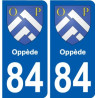 84 Valréas coat of arms sticker plate stickers city