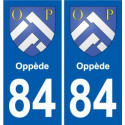 84 Valréas escudo de armas de la etiqueta engomada de la placa de pegatinas de la ciudad