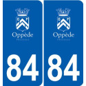 84 Valréas logo sticker plate stickers city