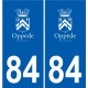 84 Valréas logo autocollant plaque stickers ville
