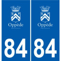 84 Valréas logo sticker plate stickers city
