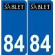 84 Valréas logo sticker plate stickers city