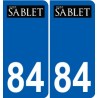 84 Valréas logo sticker plate stickers city
