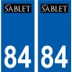 84 Valréas logo sticker plate stickers city