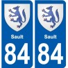 84 Valréas blason autocollant plaque stickers ville
