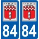 84 Valréas logotipo de la etiqueta engomada de la placa de pegatinas de la ciudad