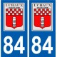 84 Valréas logotipo de la etiqueta engomada de la placa de pegatinas de la ciudad