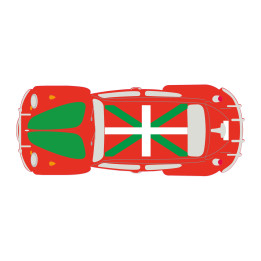Autocollant Coccinelle voiture dos Basque 2 sticker adhesif