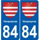 84 Valréas blason autocollant plaque stickers ville