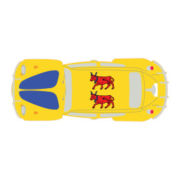 Autocollant Coccinelle voiture dos Béarn sticker adhesif