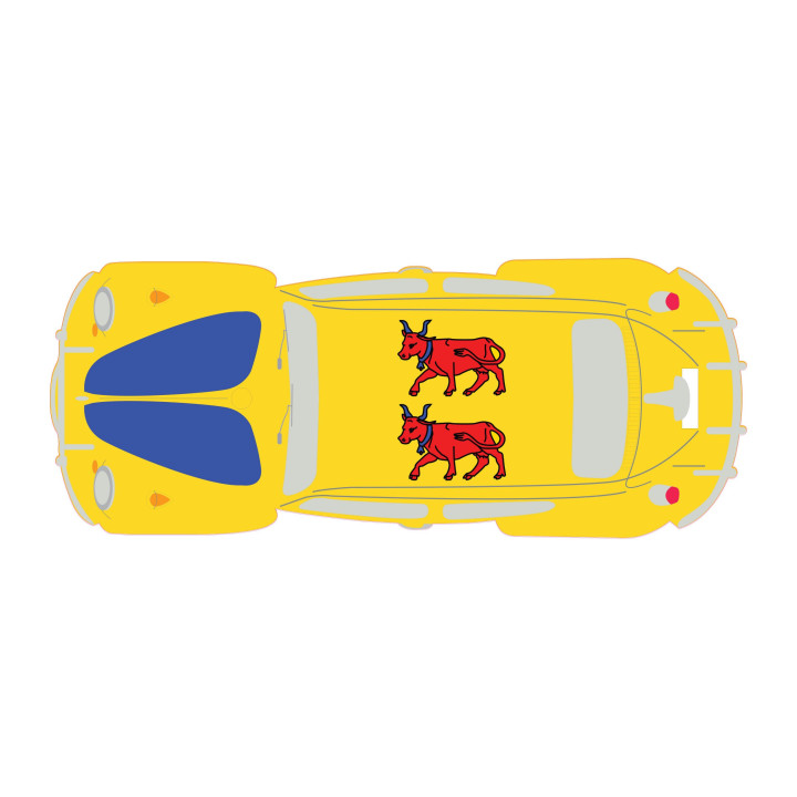 Autocollant Coccinelle voiture dos Béarn sticker adhesif