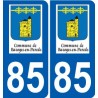85 Pouzauges logotipo de la etiqueta engomada de la placa de pegatinas de la ciudad