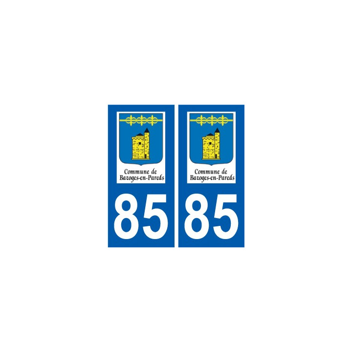 85 Pouzauges logotipo de la etiqueta engomada de la placa de pegatinas de la ciudad