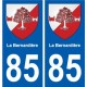 85 Pouzauges escudo de armas de la etiqueta engomada de la placa de pegatinas de la ciudad