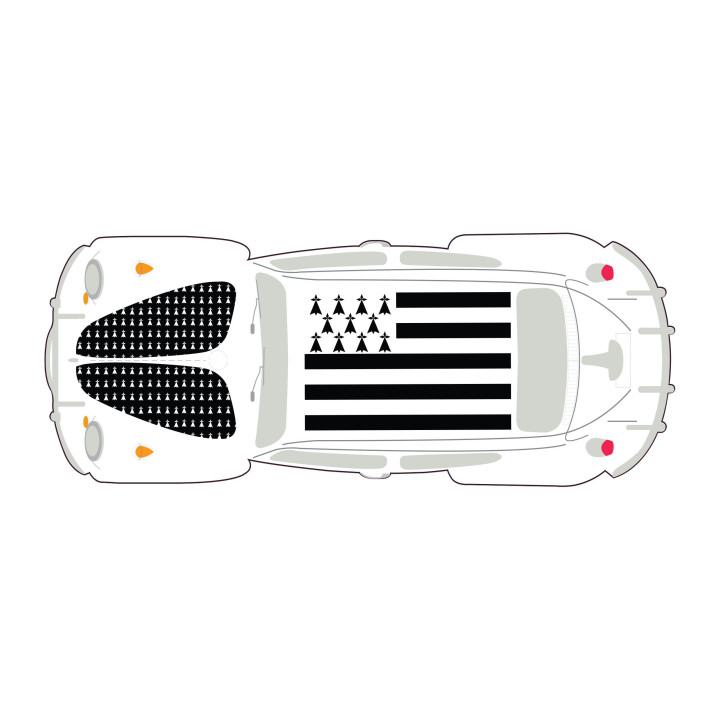 Autocollant Coccinelle voiture dos Bretagne Breizh sticker adhesif