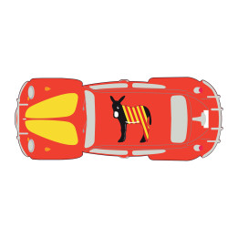 Autocollant Coccinelle voiture dos Catalan sticker adhesif